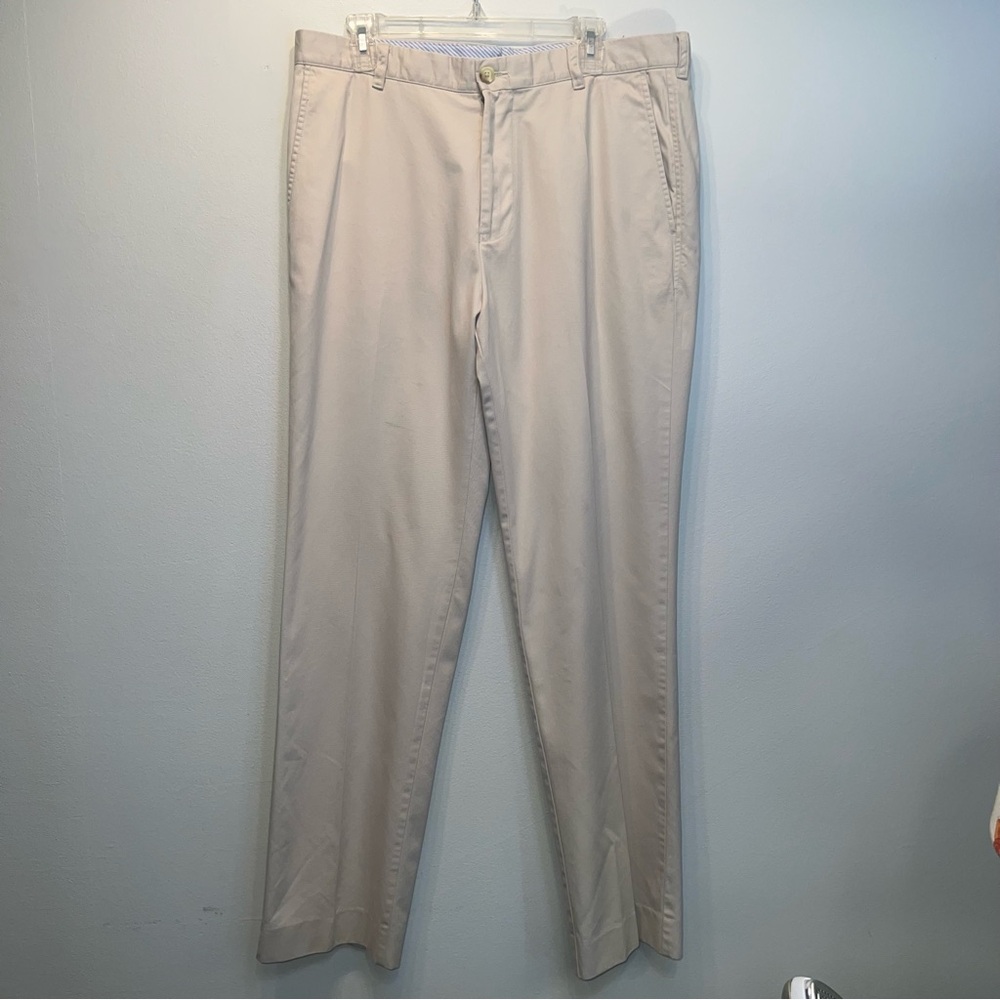 Southern Tide Mens Skipjack Pants 36x34 Beige Classic Fit Chino Peru Pima Cotton